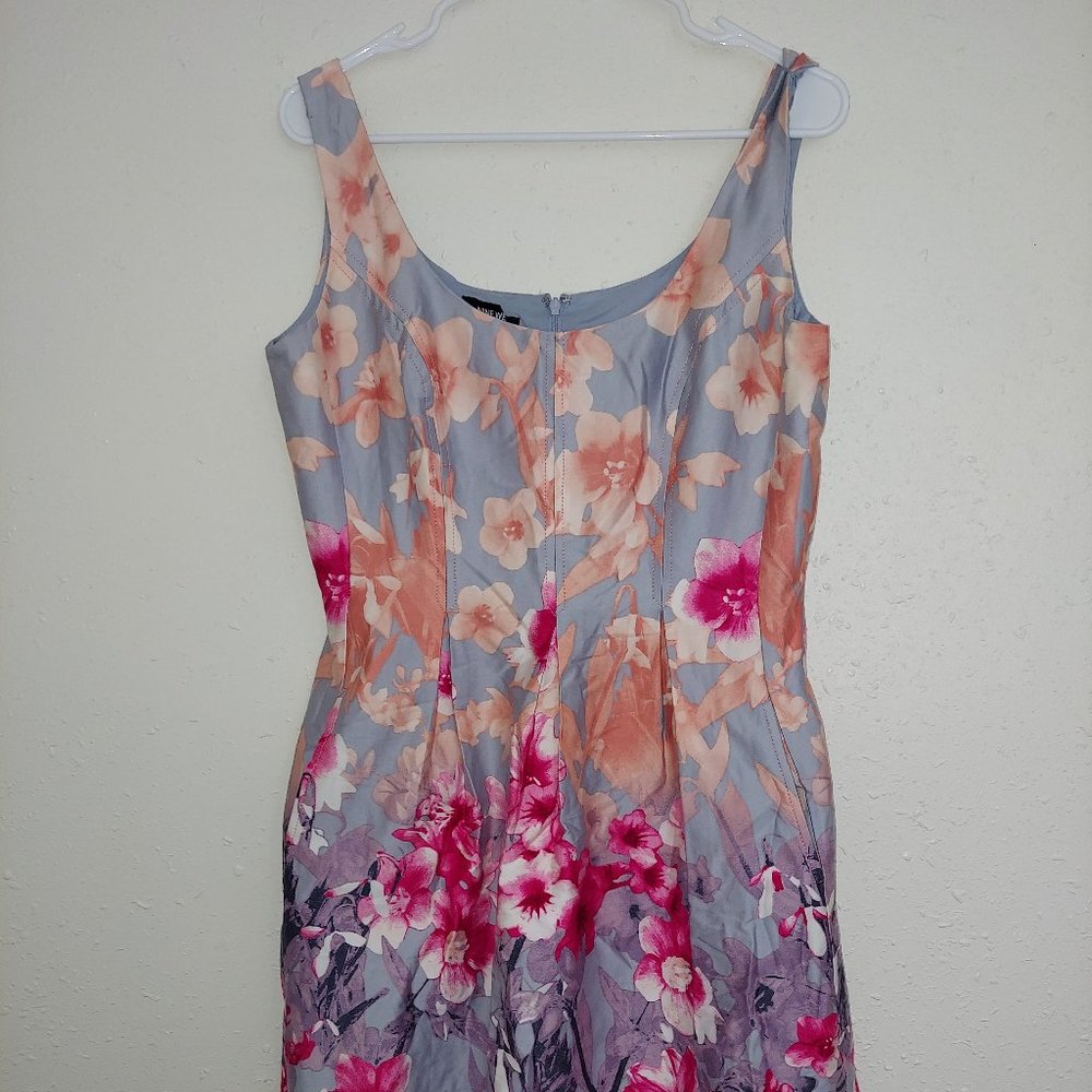 Nine West blue and pink floral Fit and flare dress